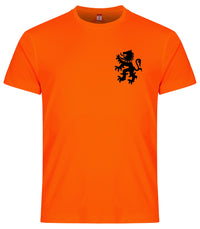Leeuw zwart borstlogo koningsdag Heren sportshirt