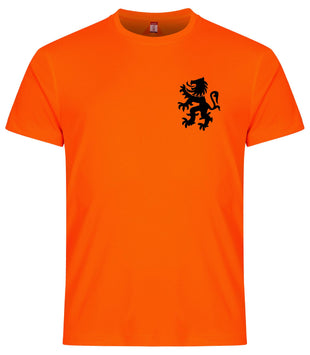 Leeuw zwart borstlogo koningsdag Heren sportshirt