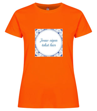 Delfts tegel koningsdag dames sportshirt