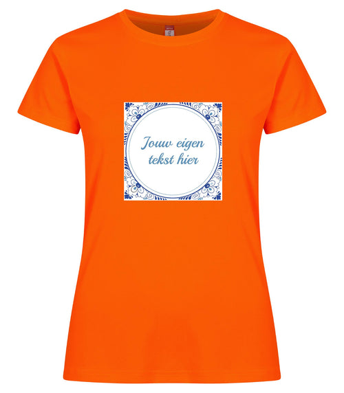 Delfts tegel koningsdag dames sportshirt