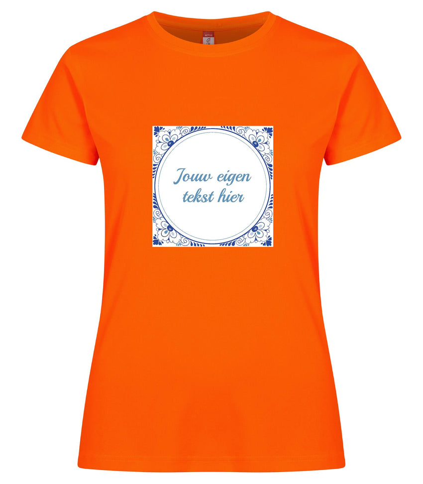 Delfts tegel koningsdag dames sportshirt