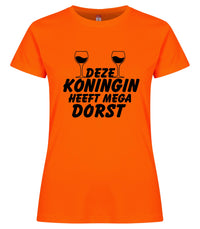 Koningin Mega Dorst koningsdag dames sportshirt