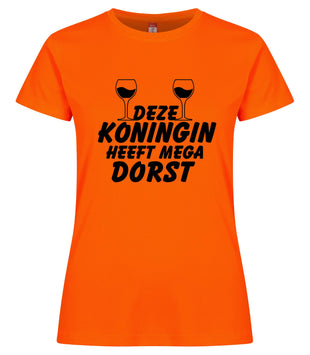 Koningin Mega Dorst koningsdag dames sportshirt