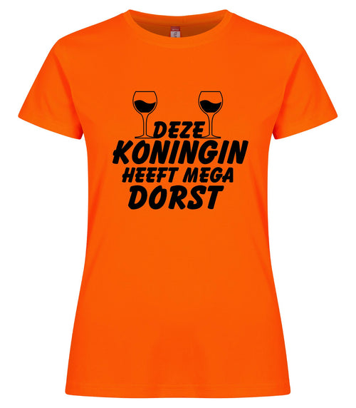 Koningin Mega Dorst koningsdag dames sportshirt