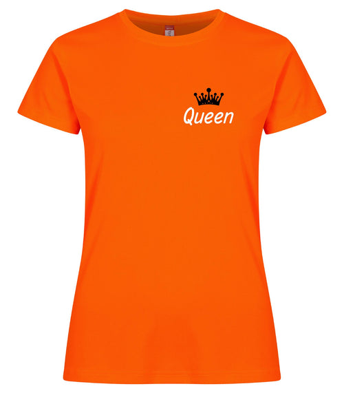 QUEEN borstlogo koningsdag dames sportshirt