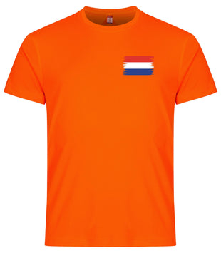 Koningsdag Heren sportshirt met Nederlandse vlag
