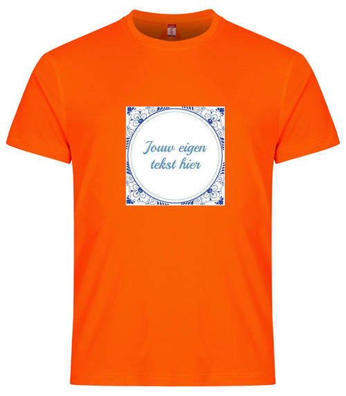 Delfts tegel koningsdag Heren sportshirt.