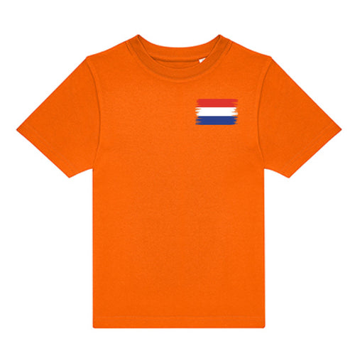 Nederlandse vlag borstlogo koningsdag Kindershirt