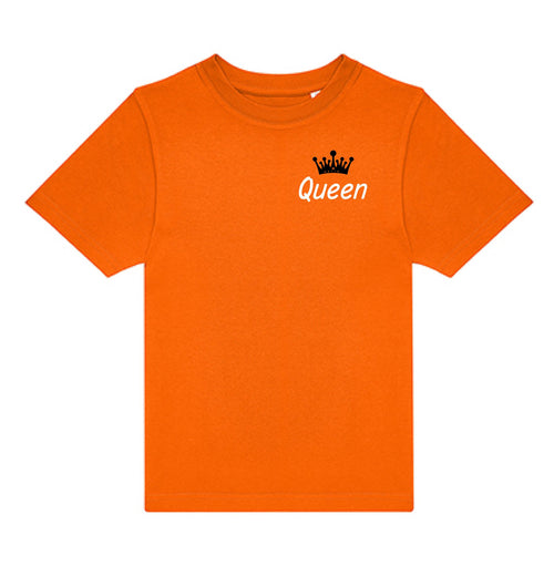 Queen borstlogo koningsdag Kindershirt