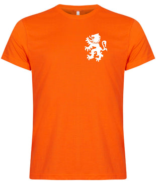 Leeuw wit borstlogo koningsdag Heren T-shirt
