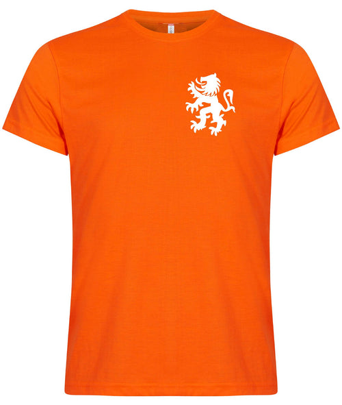 Leeuw wit borstlogo koningsdag Heren T-shirt