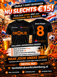Textiel Drukwerk Culemborg WK shirt Zwart