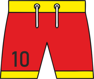 Nummer op short 1 kleurig Flexfolie