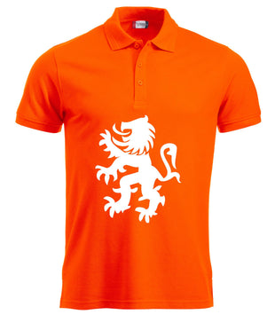 Leeuw wit buiklogo koningsdag Heren Polo