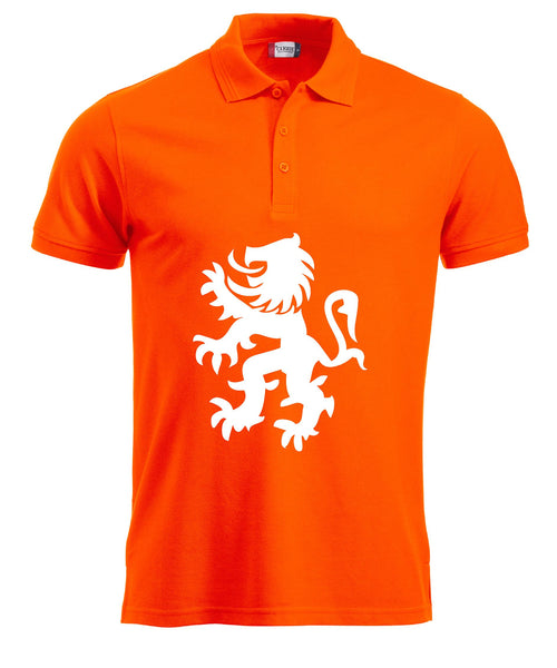 Leeuw wit buiklogo koningsdag Heren Polo