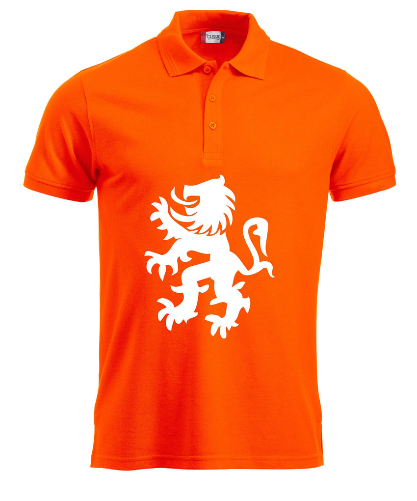 Leeuw wit buiklogo koningsdag Heren Polo
