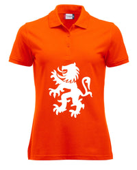 Leeuw wit buiklogo koningsdag dames Polo