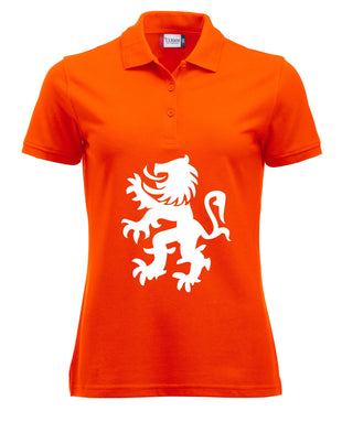 Leeuw wit buiklogo koningsdag dames Polo