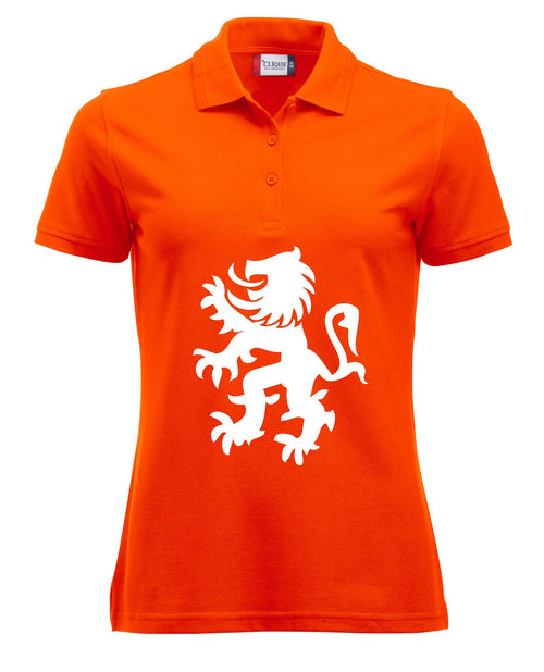 Leeuw wit buiklogo koningsdag dames Polo