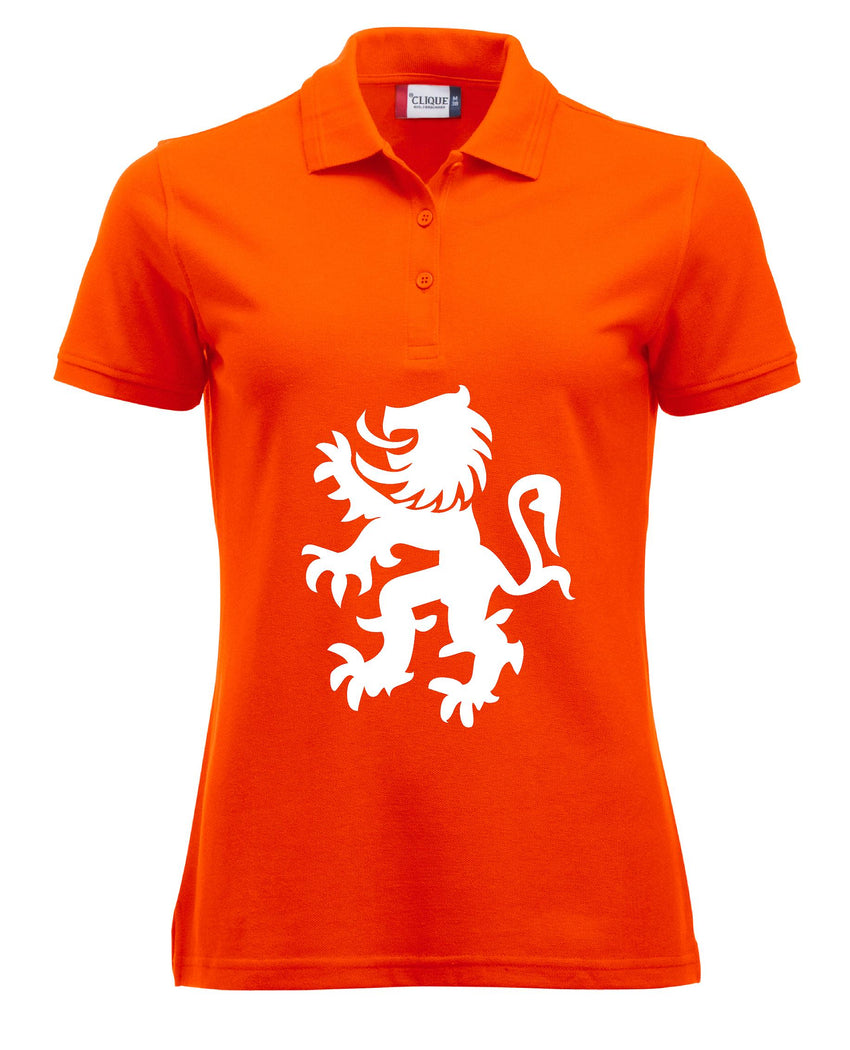 Leeuw wit buiklogo koningsdag dames Polo