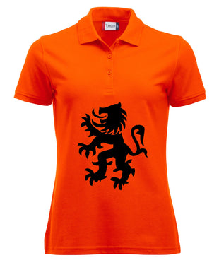 Leeuw zwart buiklogo koningsdag dames Polo