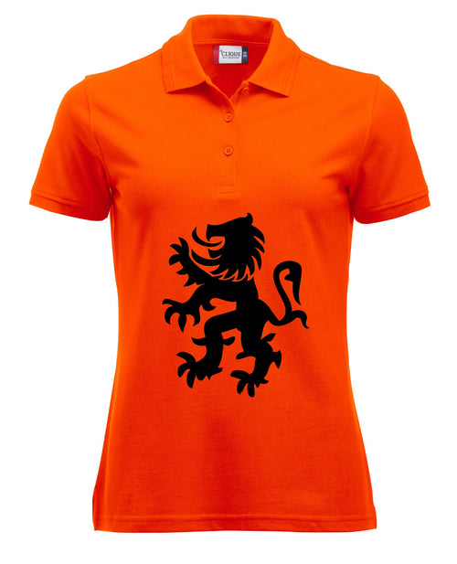 Leeuw zwart buiklogo koningsdag dames Polo