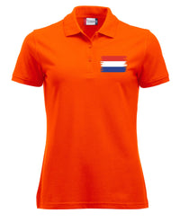 Nederlandse vlag borstlogo koningsdag Dames Polo