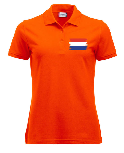 Nederlandse vlag borstlogo koningsdag Dames Polo