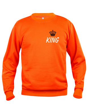 KING borstlogo koningsdag Heren Sweater
