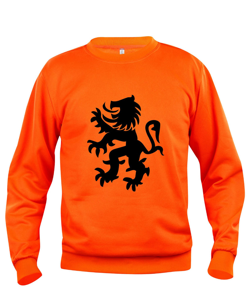 Leeuw zwart buiklogo koningsdag Heren Sweater