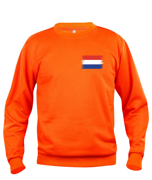 Nederlandse vlag borstlogo koningsdag Heren Sweater