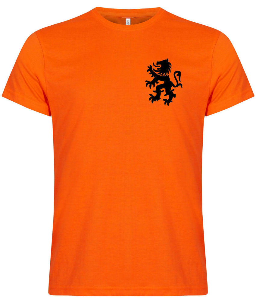 Leeuw zwart borstlogo koningsdag Heren T-shirt