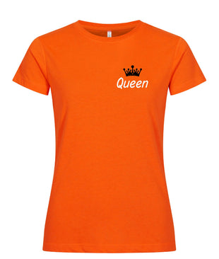 QUEEN borstlogo koningsdag dames T-shirt