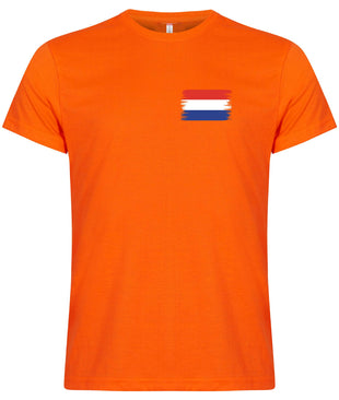 Koningsdag Heren T-shirt met Nederlandse vlag