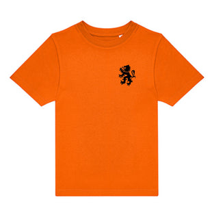 Zwarte leeuw borstlogo koningsdag Kindershirt